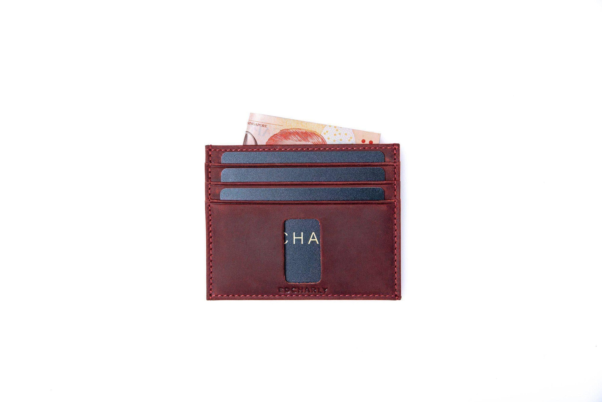Red Leather Card Holder