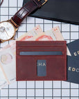 leather card holder wallet red