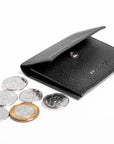Ed Charly Mini Coin Pouch (Black Saffiano Leather)