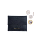 Ed Charly Mini Coin Pouch (Black Saffiano Leather)