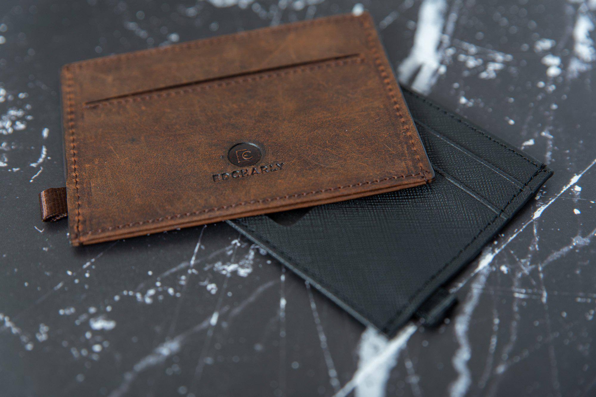 Ed Sleek: Ideal Slim Minimalist Wallet (Black Saffiano Leather) - Ed Charly